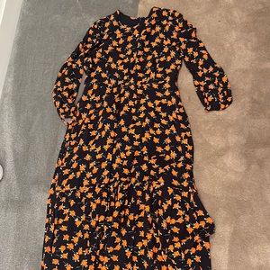 J crew maxi floral lined dress